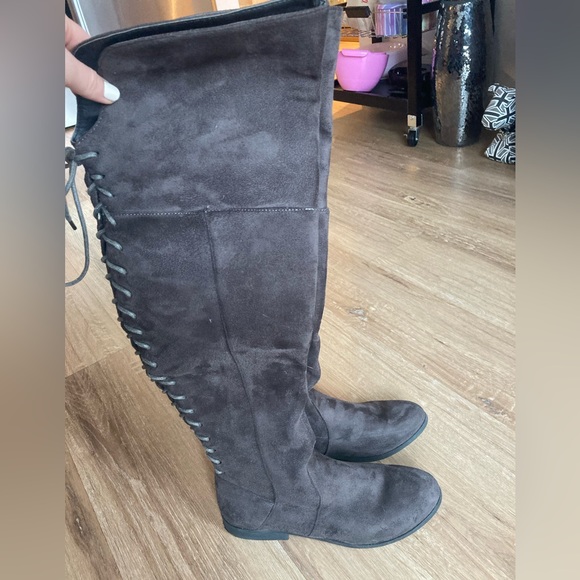 LFL by Lust For Life Grey Over The Knee Boots - Picture 2 of 6